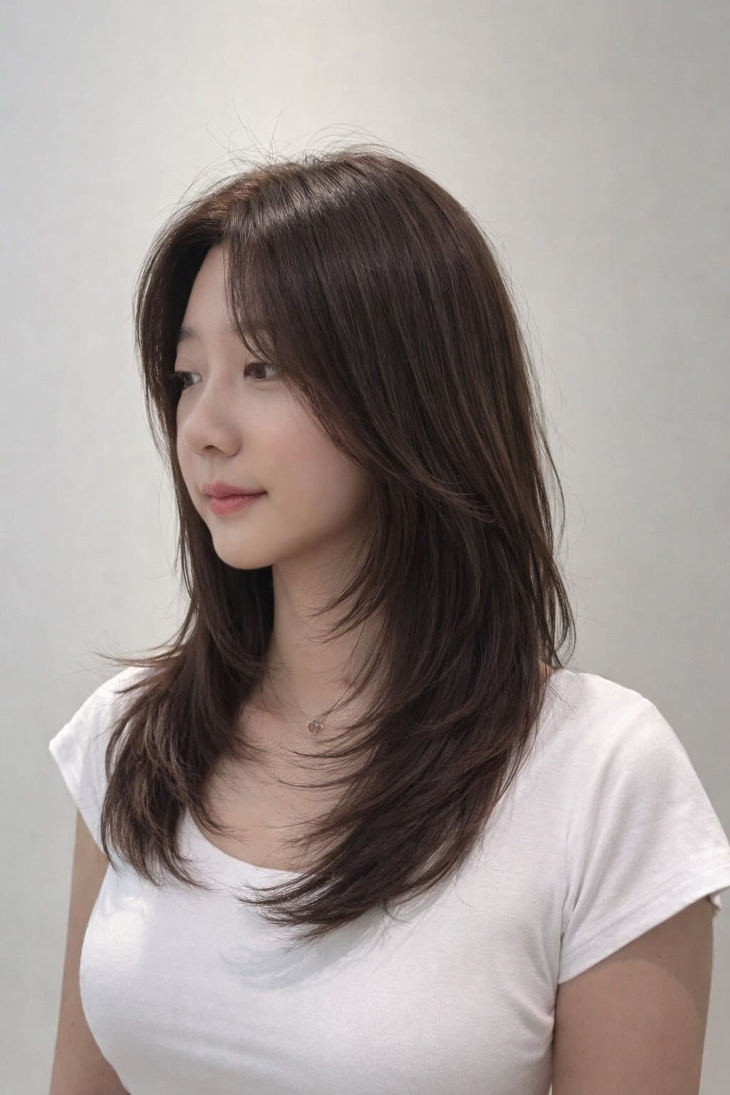가벼운 레이어드 C컬펌 스타일 사진