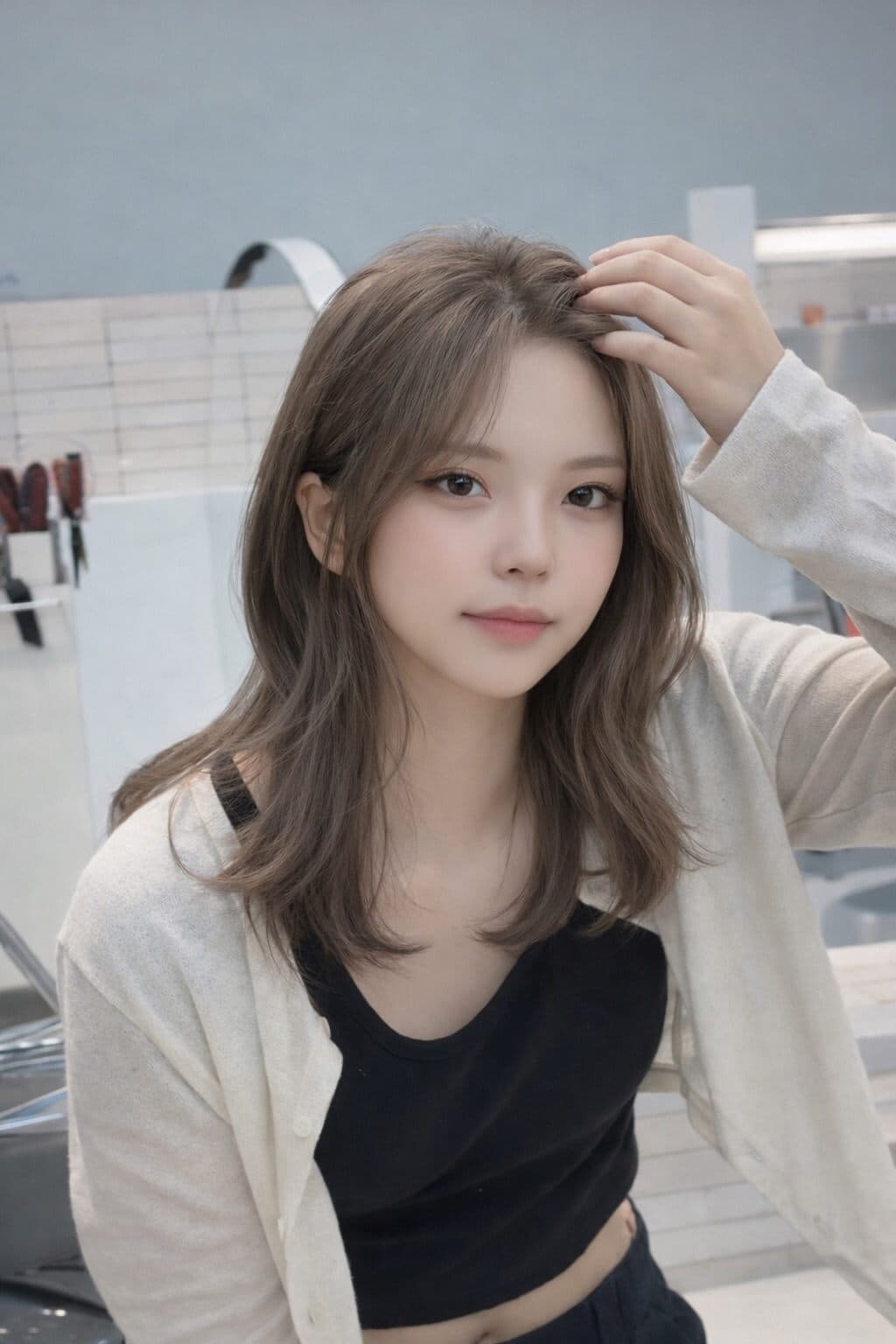 밀크브라운 스타일 사진