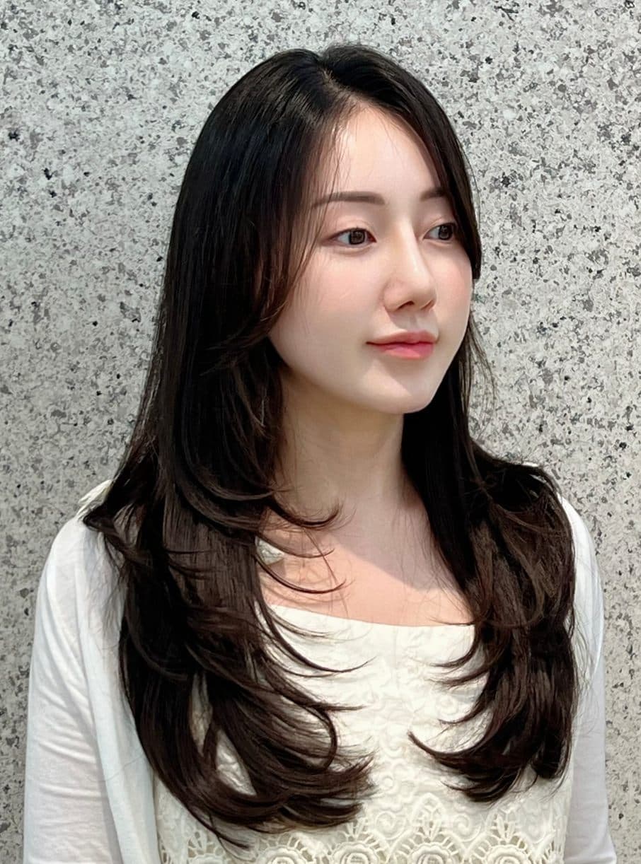 레이어드컷 스타일 사진