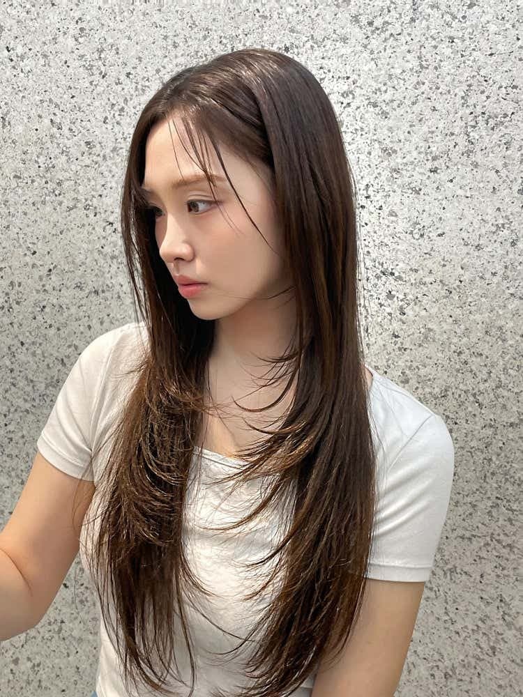레이어드컷 스타일 사진