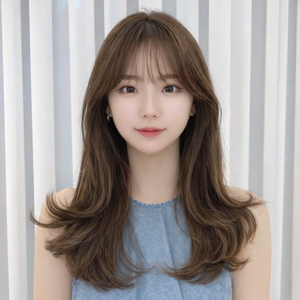 레이어드C컬펌 스타일 사진